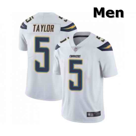 Men Los Angeles Chargers 5 Tyrod Taylor White Vapor Untouchable Limited Player Football Jersey